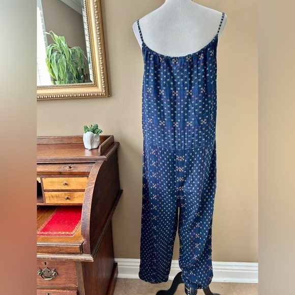 Ace & Jig Tie Neck Jumpsuit Sleeveless Jumper Overall Onesie Romper Blue Size XS - Picture 5 of 11
